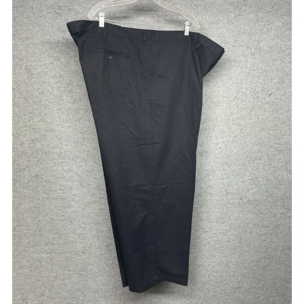 NWT George Fits Men 50x29 Black Classic Fit Flat Front Pants Career Service Wear